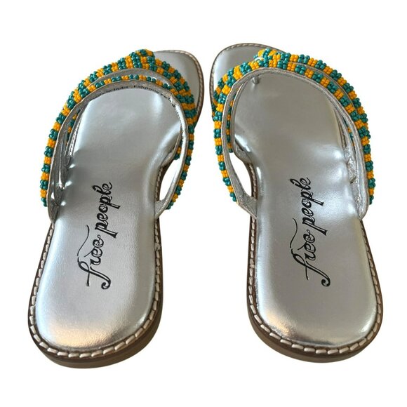 Free People Beatrice Beaded Flat Sandals Size 37.5 NEW - Picture 4 of 7